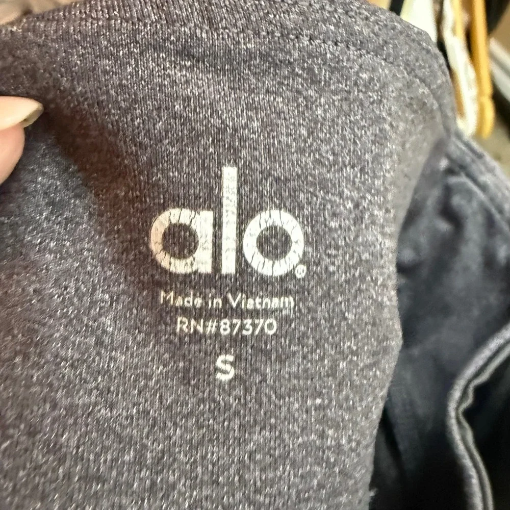 Alo Yoga Womens Coast Legging High-Waist Stirrup Mesh Heather Gray‎ Size SM